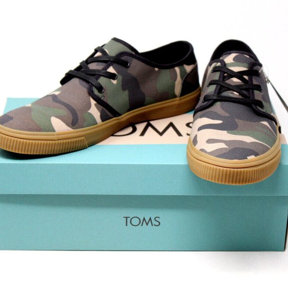 Tom’s Carlo Camo Sneakers SIZE 10.5 green woodland camouflage - Picture 10 of 10